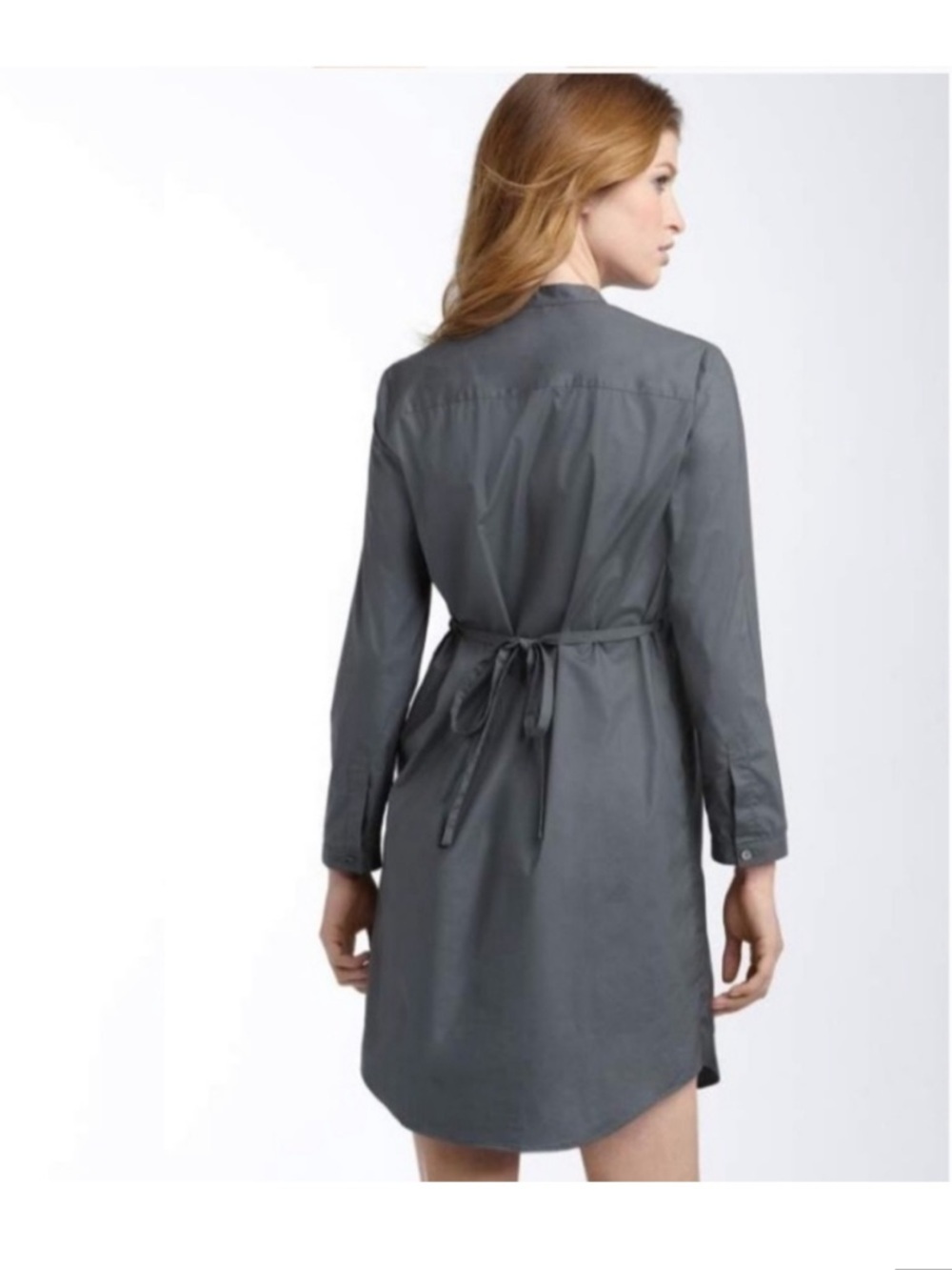 Theory Isadora Exceed Button Down Tie Back Shirt Dress Size 8 - Picture 2 of 13